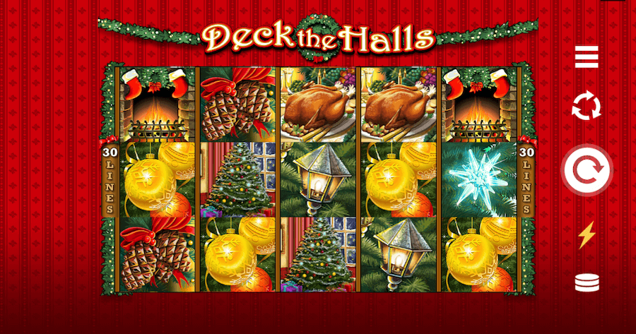 Efeitos audiovisuais de Deck the Halls Slot